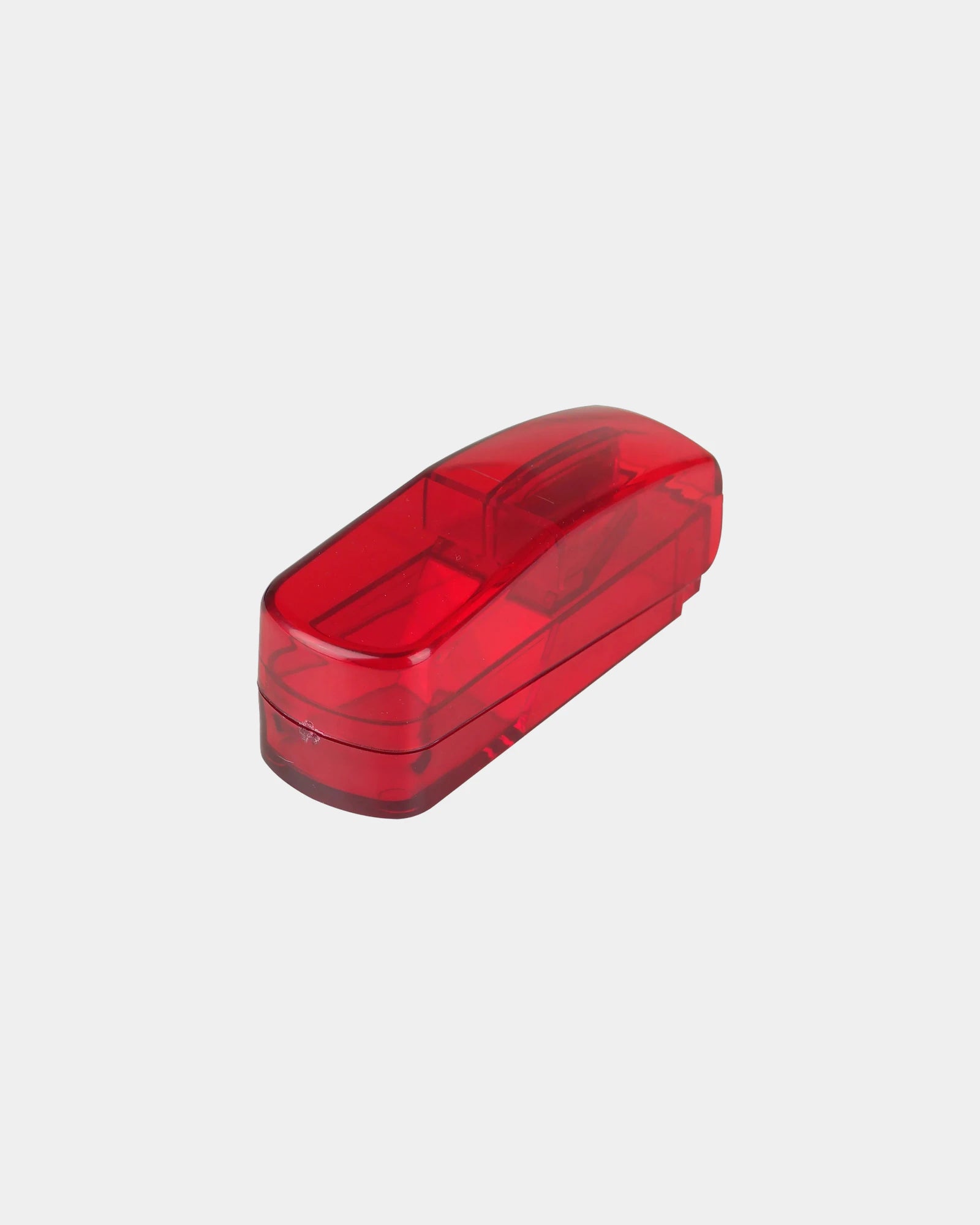 Custom polystyrene pill splitter with storage case - Translucent Red